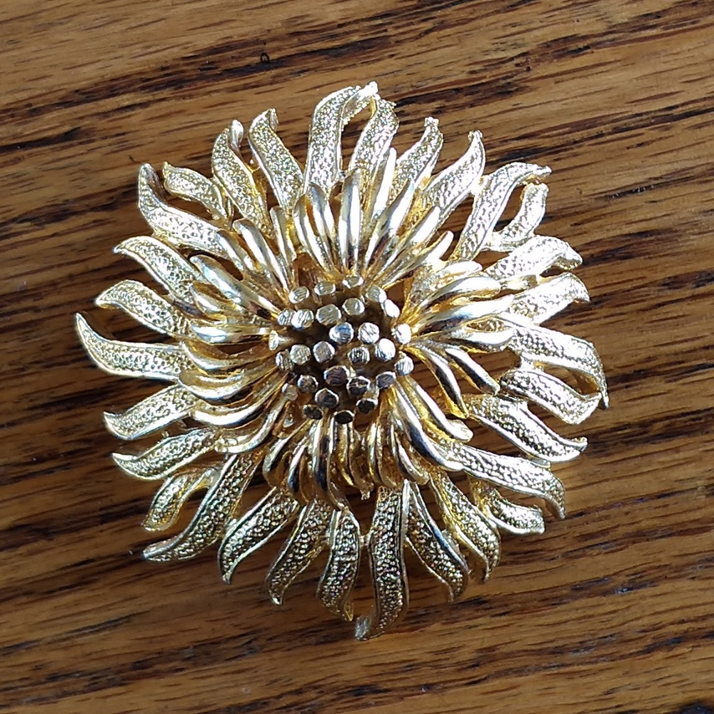 Signed Coro Vintage Gold Brooch